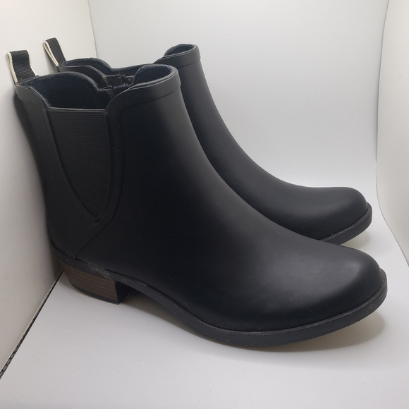 Lucky brand Chelsea Black heeled rain ankle booties size 8 - Picture 5 of 10